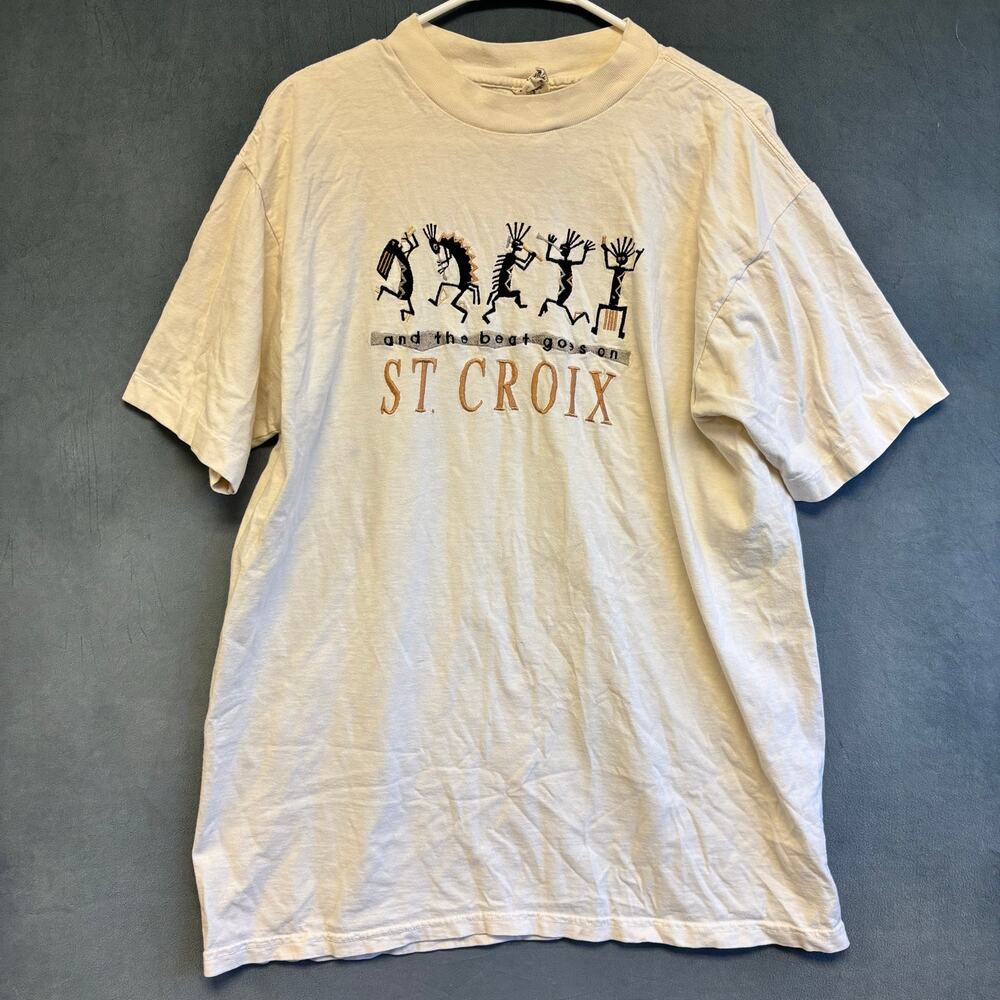 Vintage Bumwraps St Croix Embroidered T-Shirt USA Single Stitch Style L